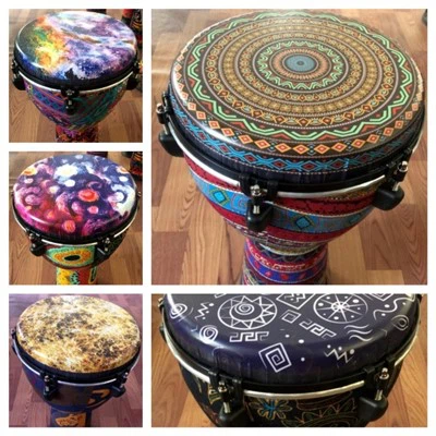 Pradinio lygio afrikietiški būgnai, profesionalūs mušamieji instrumentai